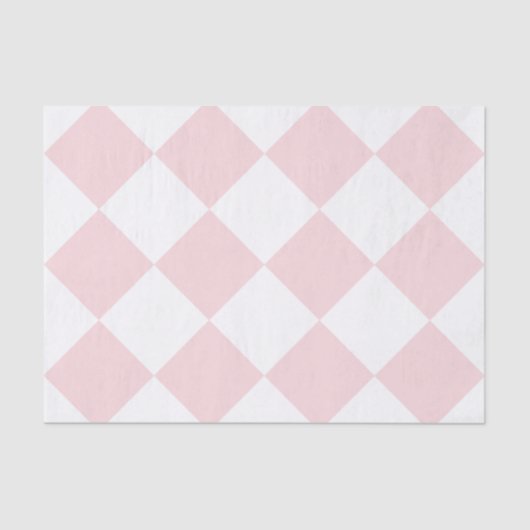 Papier Mousseline Rose Checkered de Diag grand - blanc et pâle - (Recto)