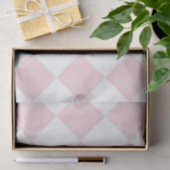 Papier Mousseline Rose Checkered de Diag grand - blanc et pâle - (Cadeau)
