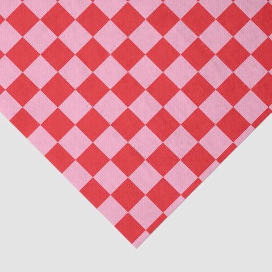 Papier Mousseline Rose Checkered et rouge (Détail)