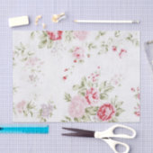 Papier Mousseline Rose chic minable floral (Artisanat)