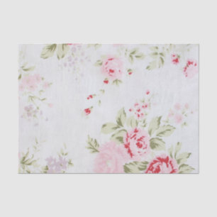 Papier Mousseline Rose chic minable floral