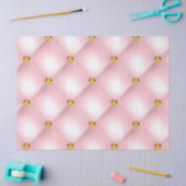 Papier Mousseline Rose clair et or capitonné (Artisanat)