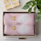 Papier Mousseline Rose clair et or capitonné (Cadeau)