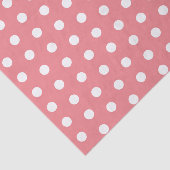 Papier Mousseline Rose Corail et Points Blancs (Détail)