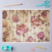 Papier Mousseline Rose de bois Moderne Populaire Floral (Artisanat)