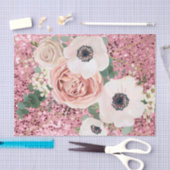 Papier Mousseline Rose de jardin géométrique de papier de tissus (Artisanat)