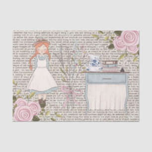 Papier Mousseline Rose de la machine à écrire Vintage Red Hair
