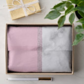 Papier Mousseline Rose de marbre blanc de parties scintillantes (Cadeau)