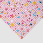 Papier Mousseline rose de motif de bande dessinée d'amusement (Détail)