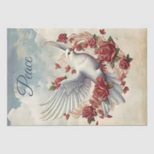 Papier Mousseline Rose de paix de la colombe blanche