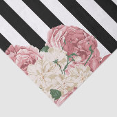 Papier Mousseline Rose de pastel, noir, rayures blanches (Détail)