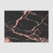 Papier Mousseline Rose en marbre noir moderne Mariage Parties scinti (Recto)