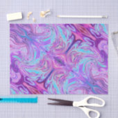 Papier Mousseline Rose et art abstrait psychédélique pourpre de (Artisanat)