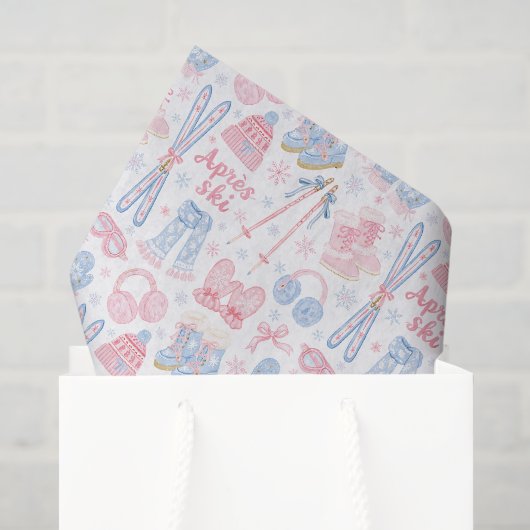 Papier Mousseline Rose et Bleu Après Ski (Sac cadeau)