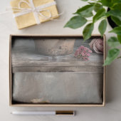 Papier Mousseline Rose et bleu floral Dusty Art (Cadeau)