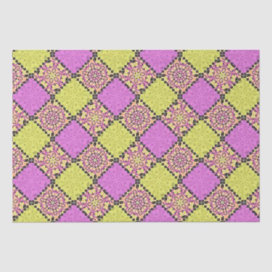 Papier Mousseline Rose et chaux (Recto)