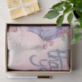 Papier Mousseline rose et floral pourpre (Cadeau)