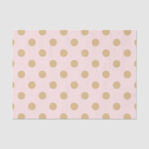 Papier Mousseline Rose et motif de point de polka d'or