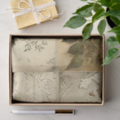 Papier Mousseline Rose et oiseaux de pays français (Cadeau)