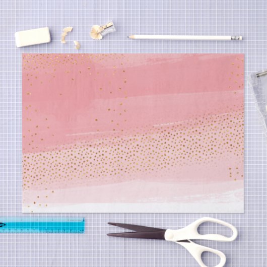 Papier Mousseline Rose et or modernes (Artisanat)