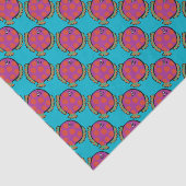 Papier Mousseline Rose et poissons à pois oranges (Détail)