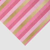 Papier Mousseline Rose et rayures d'or (Détail)