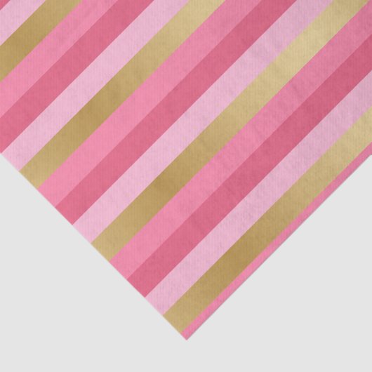 Papier Mousseline Rose et rayures d'or (Détail)
