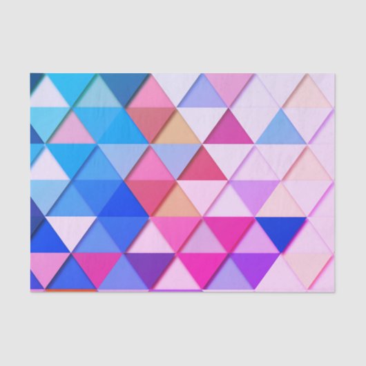 Papier Mousseline Rose et triangle géométrique bleue (Recto)