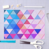Papier Mousseline Rose et triangle géométrique bleue (Artisanat)
