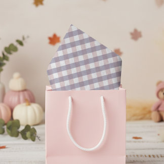 Papier Mousseline Rose et violet mou En vichy Motif bébé fille