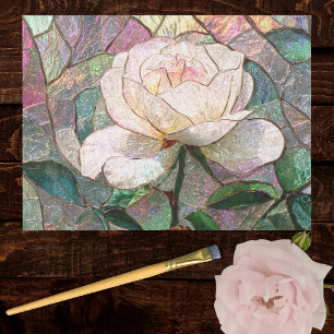 Papier Mousseline Rose Faux Vitrail Teinté Pastel Rose Pâle Lumineus