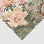 Papier Mousseline Rose Flora Bird Nest rose français Script Découpag (Détail)