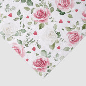 Papier Mousseline Rose Floral Hearts Fête de Mariage (Détail)