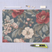 Papier Mousseline Rose Floral on Spruce (Artisanat)