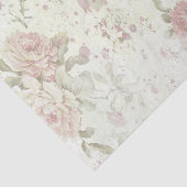 Papier Mousseline Rose Floral Rose Shabby Chic (Détail)