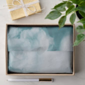 Papier Mousseline Rose Floral Vintage bleu doux (Cadeau)