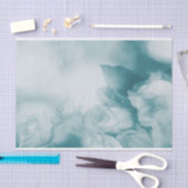 Papier Mousseline Rose Floral Vintage bleu doux (Artisanat)