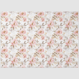 Papier Mousseline Rose florale asiatique rose tendre