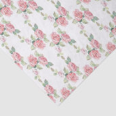 Papier Mousseline Rose Florale Rose Chic Usé (Détail)