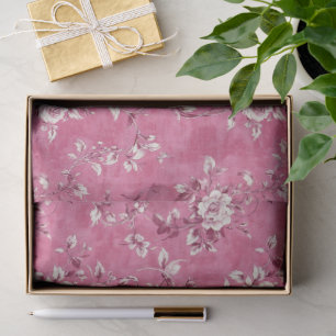 Papier Mousseline Rose florale rose vintage chinoiserie découpage