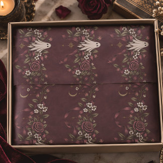 Papier Mousseline Rose Ghost Ruban Rayure Vintage Halloween