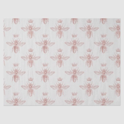 Papier Mousseline Rose Gold Bee Series Design 2 Tissu Papier (Recto)