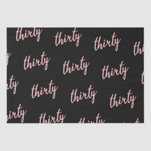 Papier Mousseline Rose Gold Black 30 Anniversaire Parties scintillan (Recto)