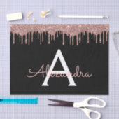 Papier Mousseline Rose Gold - Blush Pink Black Parties scintillant N (Artisanat)