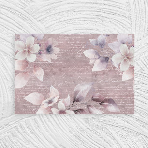 Papier Mousseline Rose Gold Calligraphie Écrire Floral Decoupage