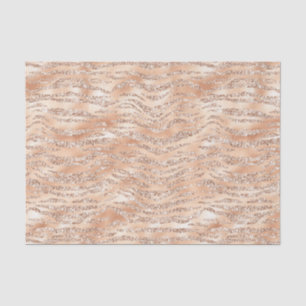 Papier Mousseline Rose Gold Faux Parties scintillant Zebra Stripes