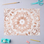 Papier Mousseline Rose Gold Floral Mandala (Artisanat)