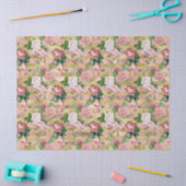 Papier Mousseline Rose Gold Glam Glitz Roses Flore rayures (Artisanat)