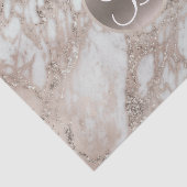 Papier Mousseline Rose Gold Glitter Glam Monogramme Lettre Initiale (Détail)