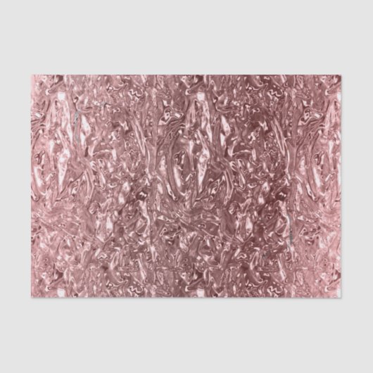 Papier Mousseline Rose Gold Liquid Chrome Metallic Chic Glam Party (Recto)